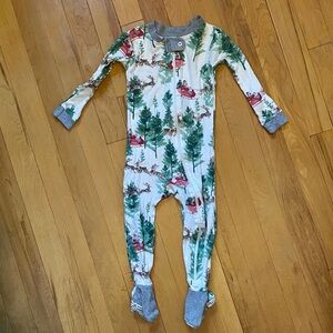 Burt's Bees Santa reindeer tree organic cotton onesie pajamas 18 mo